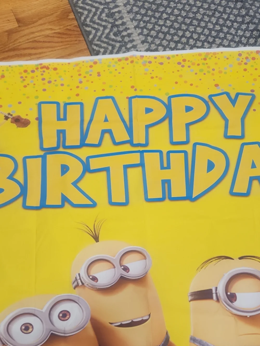 Despicable Me Minions Happy Birthday Banner - Yellow, EUC